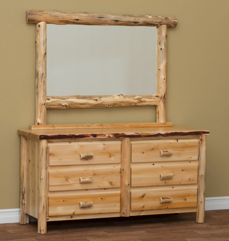 Appalachian Cedar Six Drawer Dresser - by Countryside Rustic Log Furniture