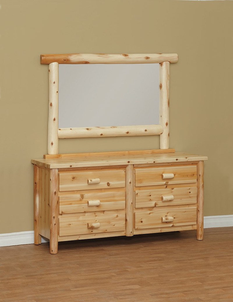Great Lakes Cedar Six Drawer Dresser - by Countryside Rustic Log Furniture