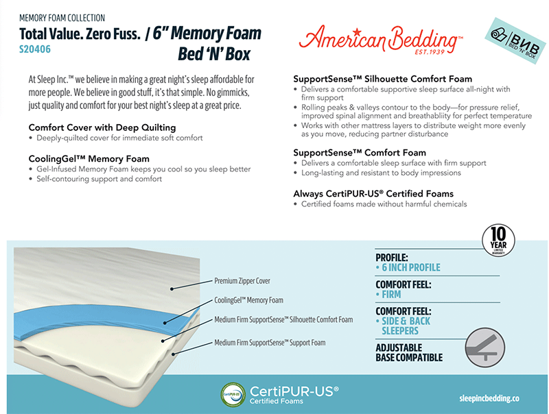 King 6" MIAB - by American Bedding - Image 4